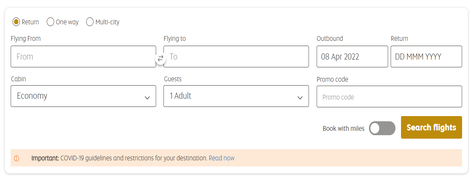 flight online booking option