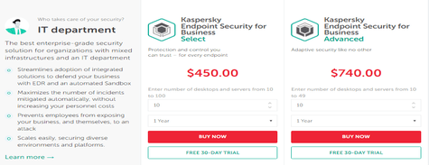 the best cyber security services for your business at amazing prices Kaspersky