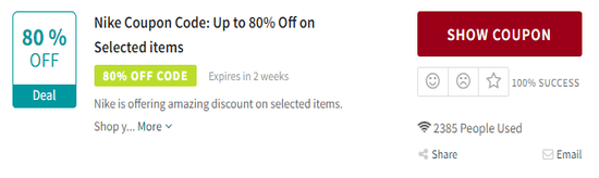 select your preferred coupon and click on “SHOW COUPON”.